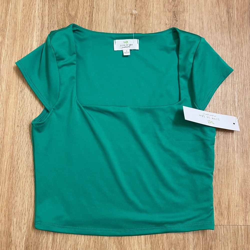 Elegant Green Crop Top